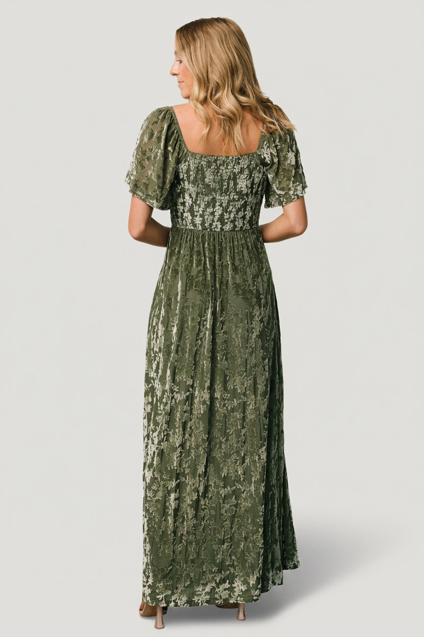 Baltic Born Womens Everley Velvet Maxi Dress | Dark Sage | Size: Small Baltic Born Womens Everley Velvet Maxi Dress | Dark Sage | Size: Small