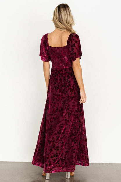 Everley Velvet Maxi Dress | Mulberry - Baltic Born