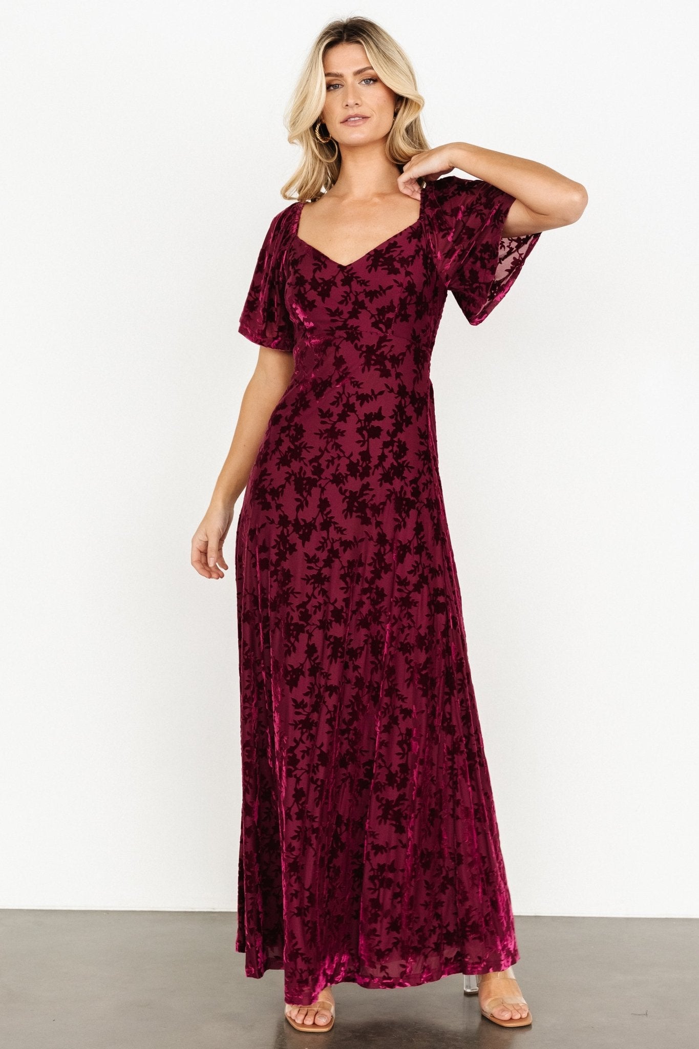 Everley Velvet Maxi Dress | Mulberry - Baltic Born