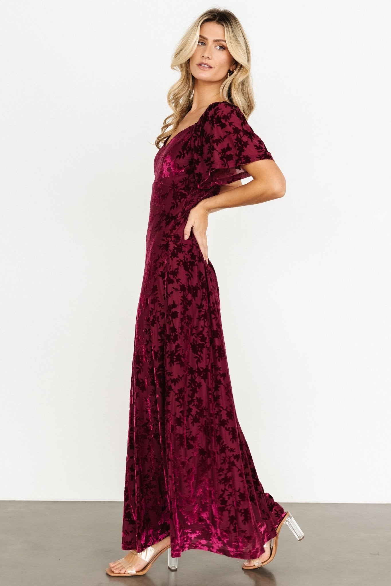 Everley Velvet Maxi Dress | Mulberry - Baltic Born