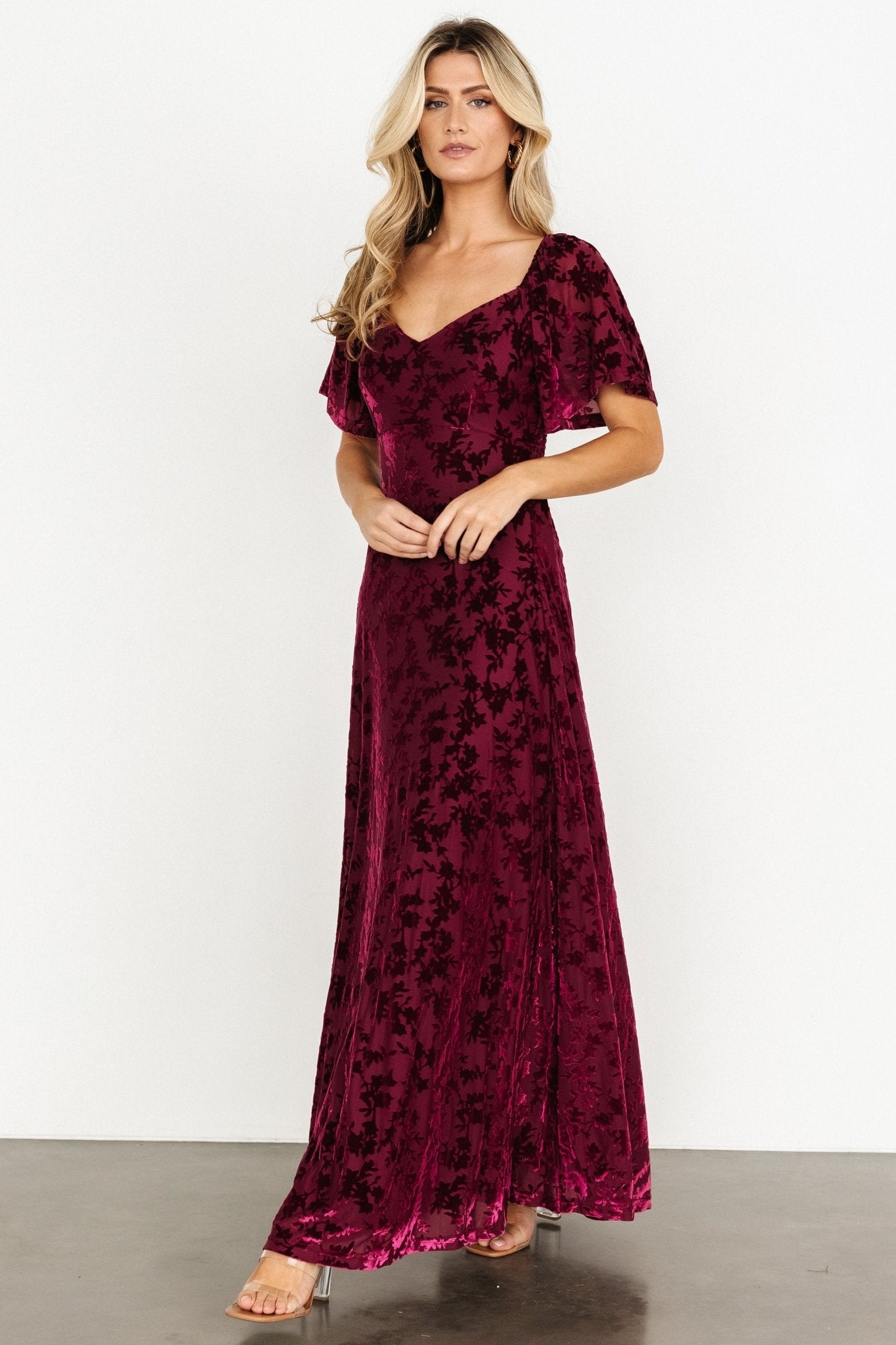 Everley Velvet Maxi Dress | Mulberry - Baltic Born