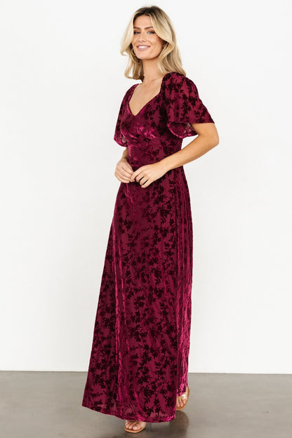 Everley Velvet Maxi Dress | Mulberry - Baltic Born