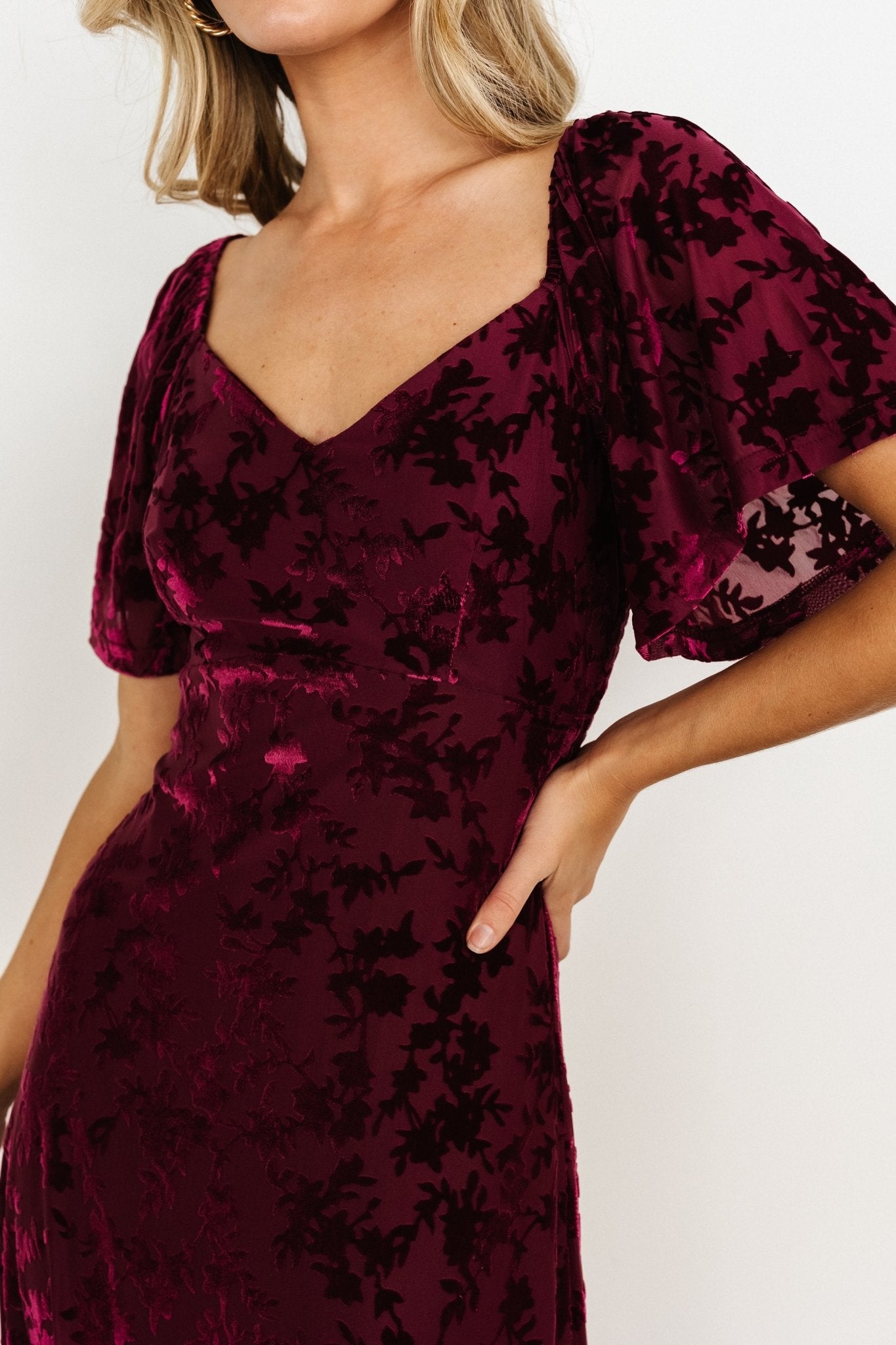 Everley Velvet Maxi Dress | Mulberry - Baltic Born