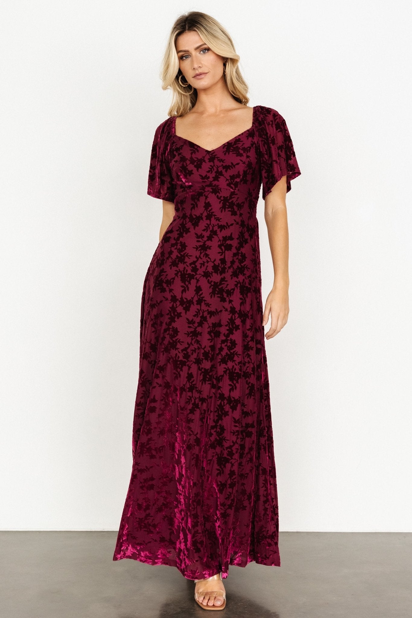 Everley Velvet Maxi Dress | Mulberry - Baltic Born