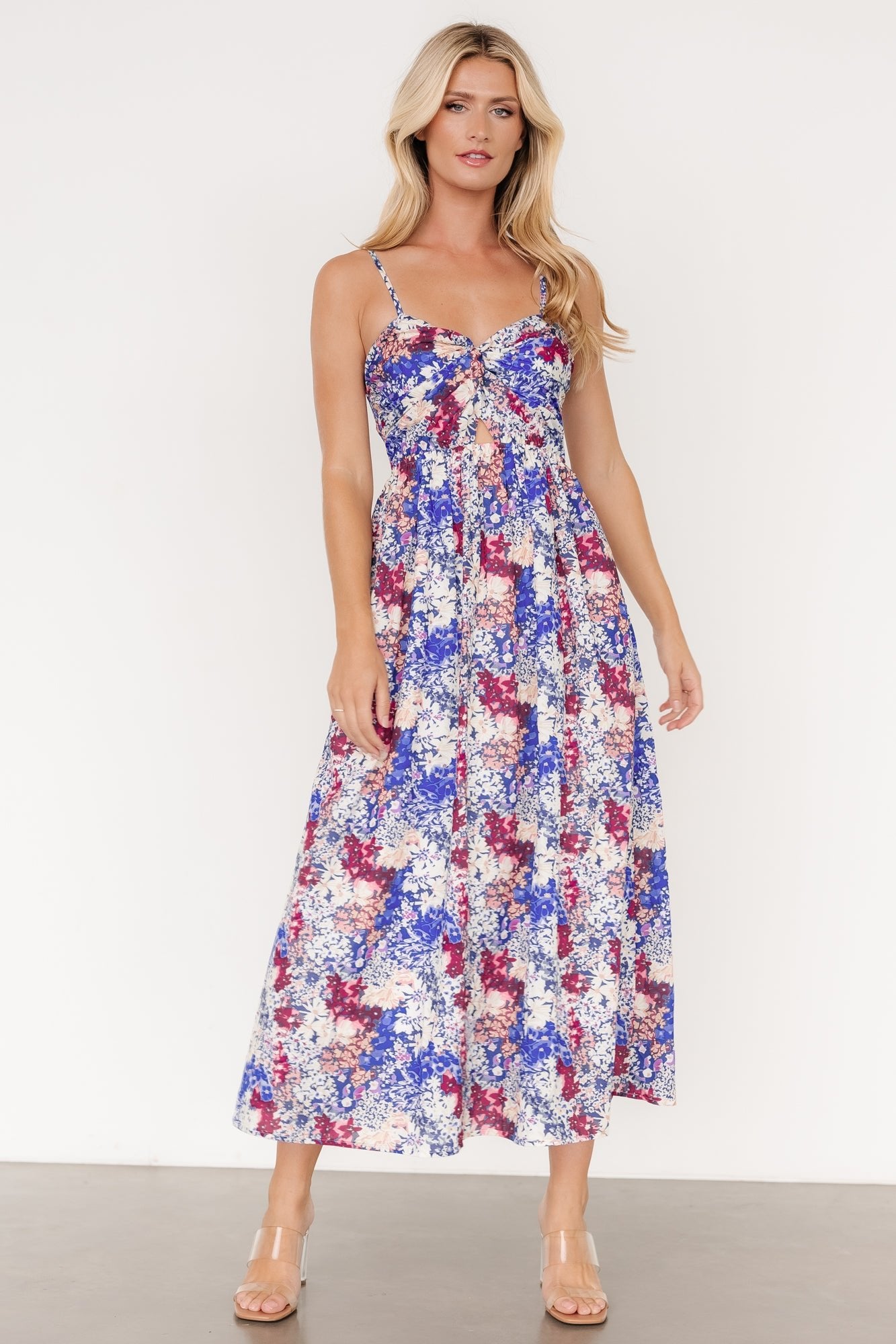 Evette Sweetheart Tank Dress | Blue Multi - Baltic Born