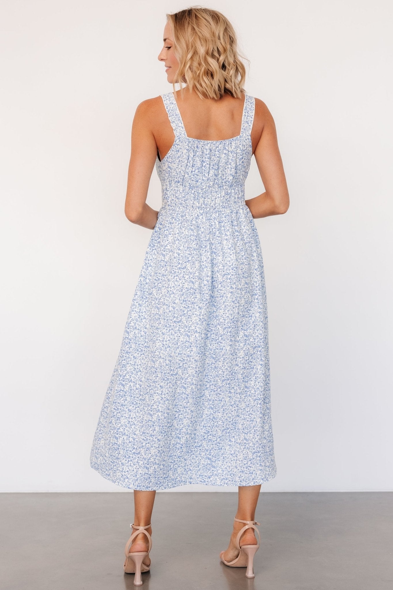 Evonne Midi Dress | Blue Floral - Baltic Born