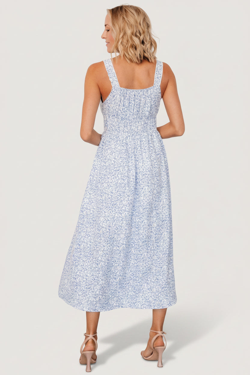 Evonne Midi Dress | Blue Floral
