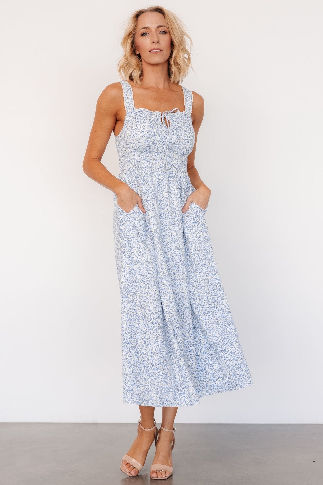 Evonne Midi Dress | Blue Floral - Baltic Born