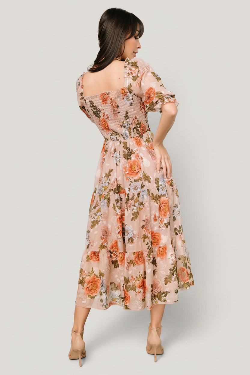 Fabian Jacquard Midi Dress | Dusty Mauve Multi