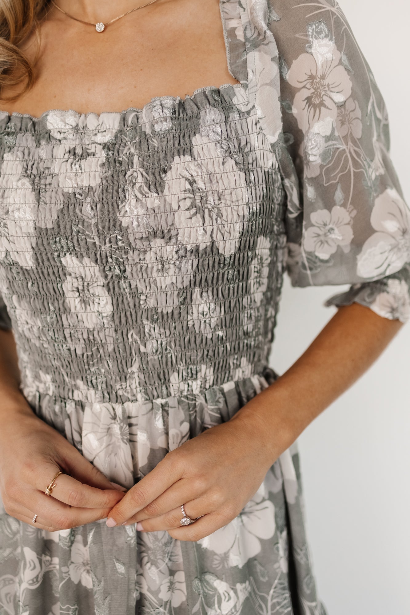 Fabian Jacquard Midi Dress | Dusty Sage Fabian Jacquard Midi Dress | Dusty Sage