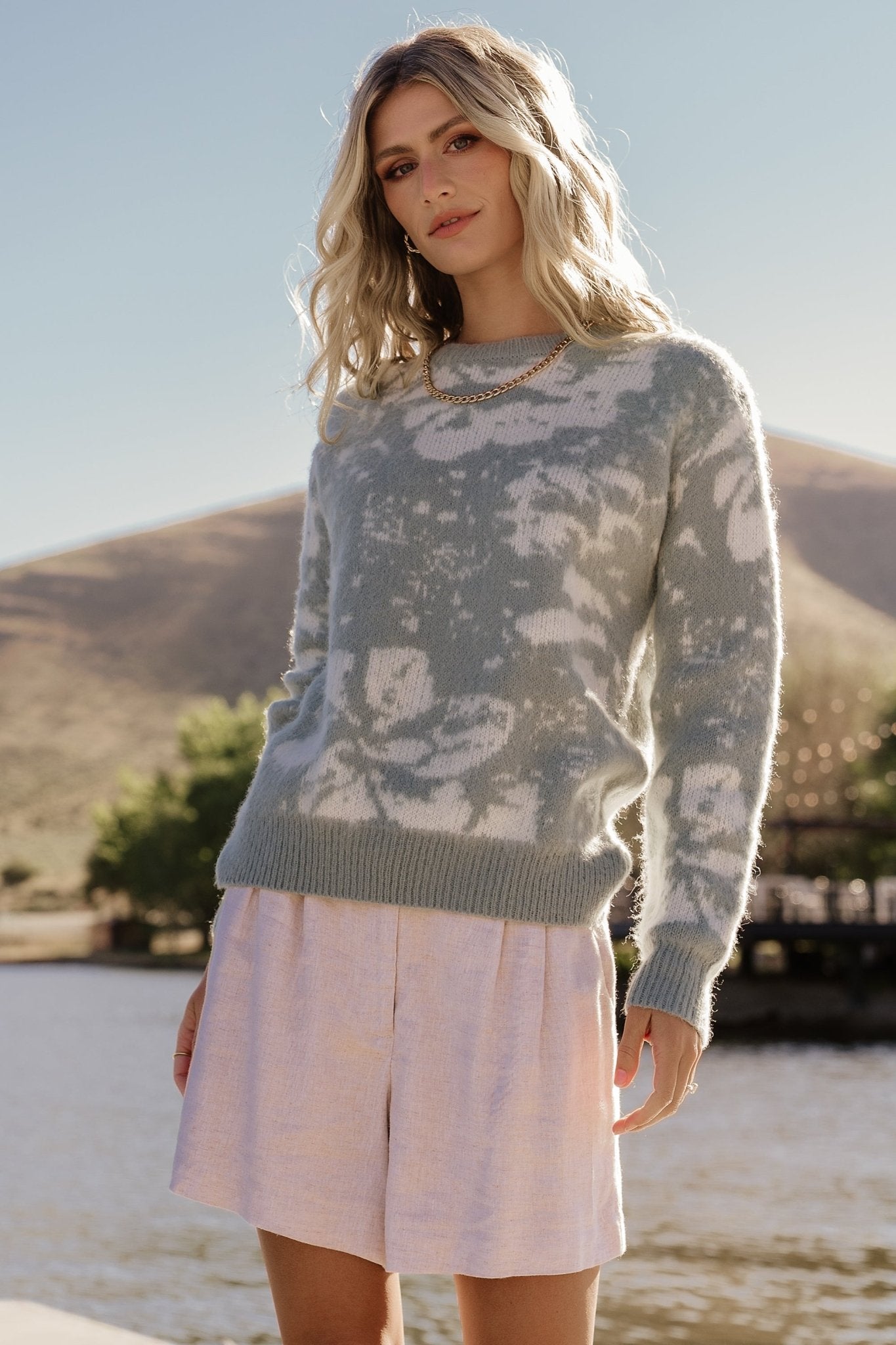 Fairbanks Sweater | Blue Sage Print - Baltic Born