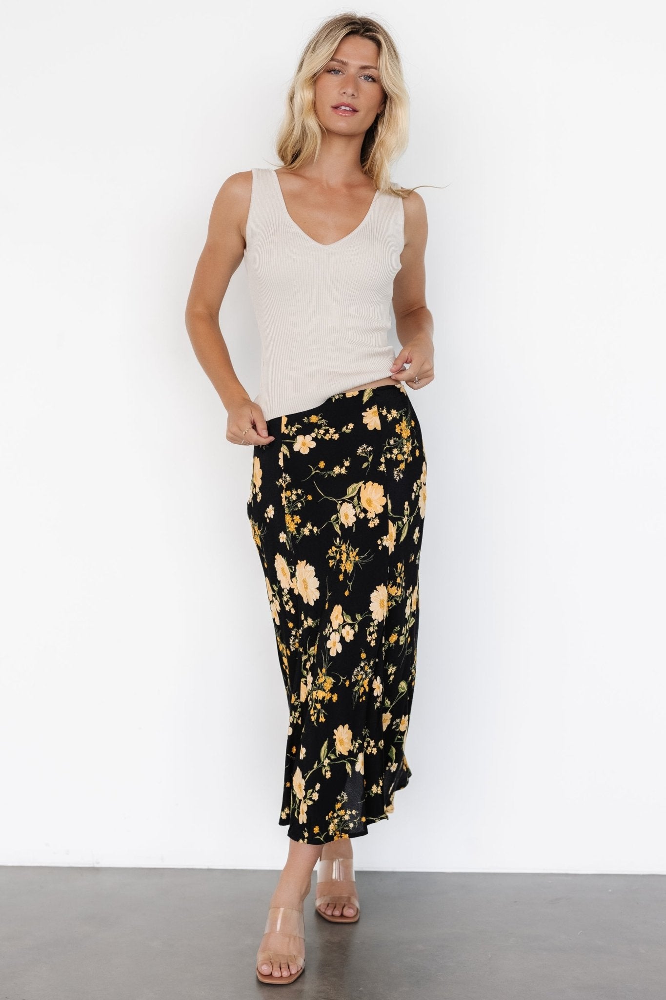 Fairchild Skirt | Black Floral - Baltic Born