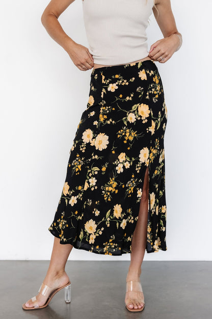 Fairchild Skirt | Black Floral - Baltic Born