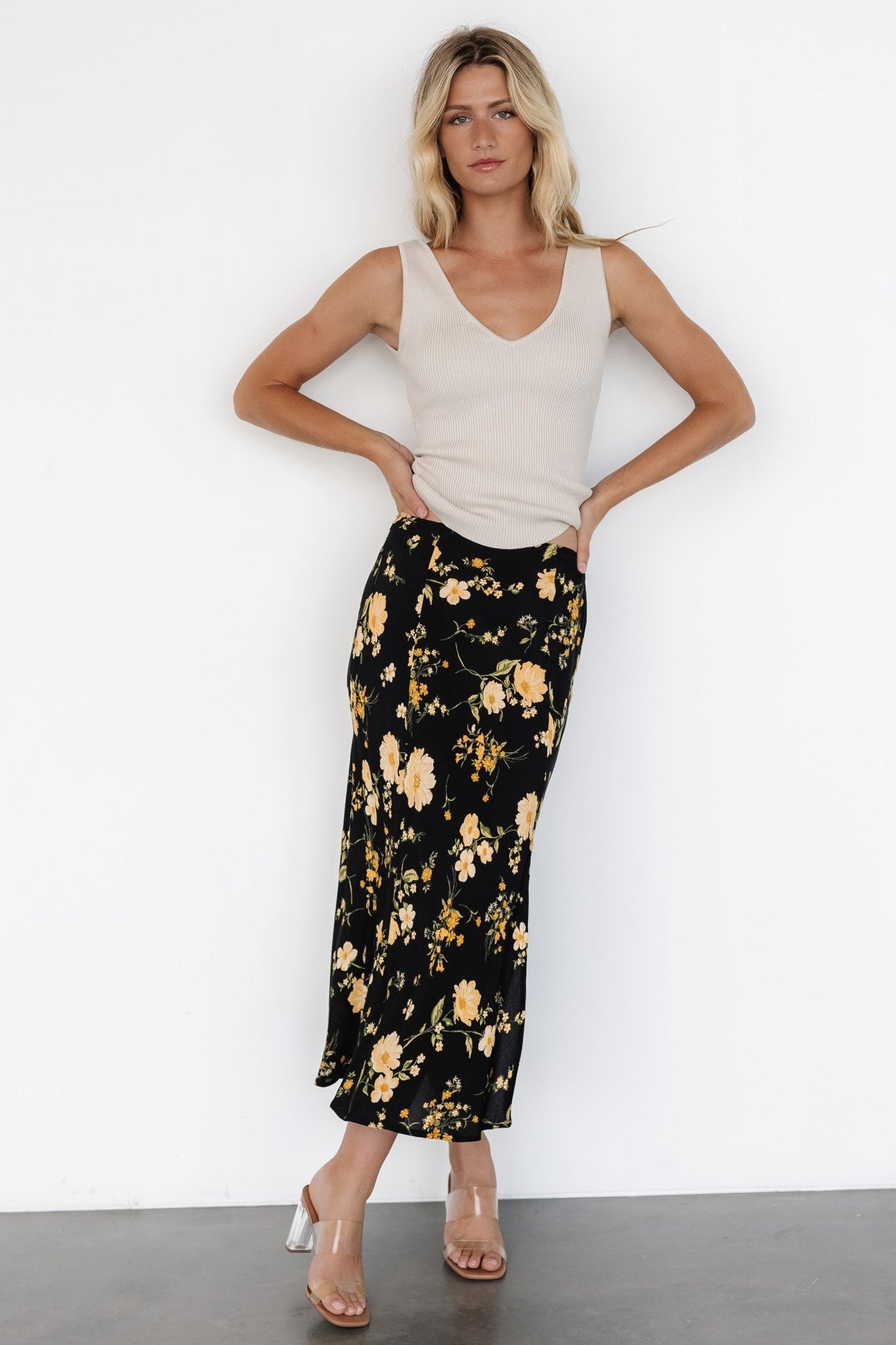 Fairchild Skirt | Black Floral - Baltic Born