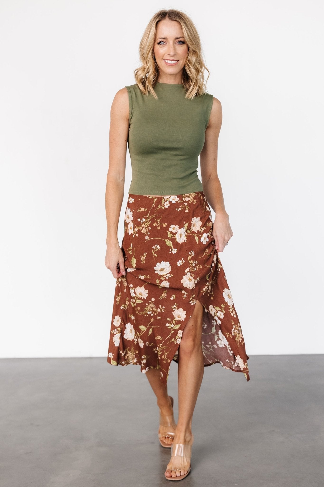 Fairchild Skirt | Brown Floral - Baltic Born