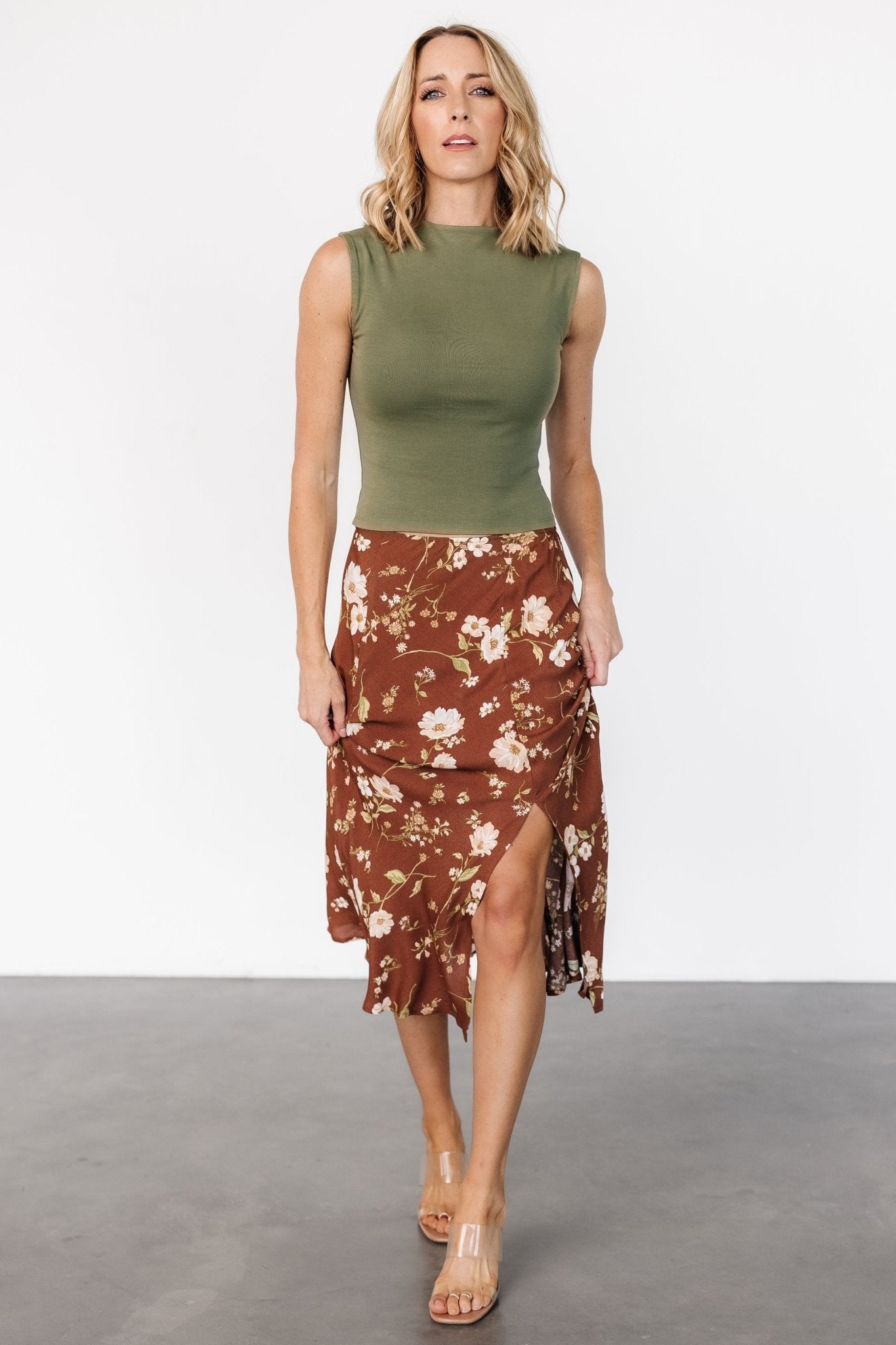 Fairchild Skirt | Brown Floral - Baltic Born