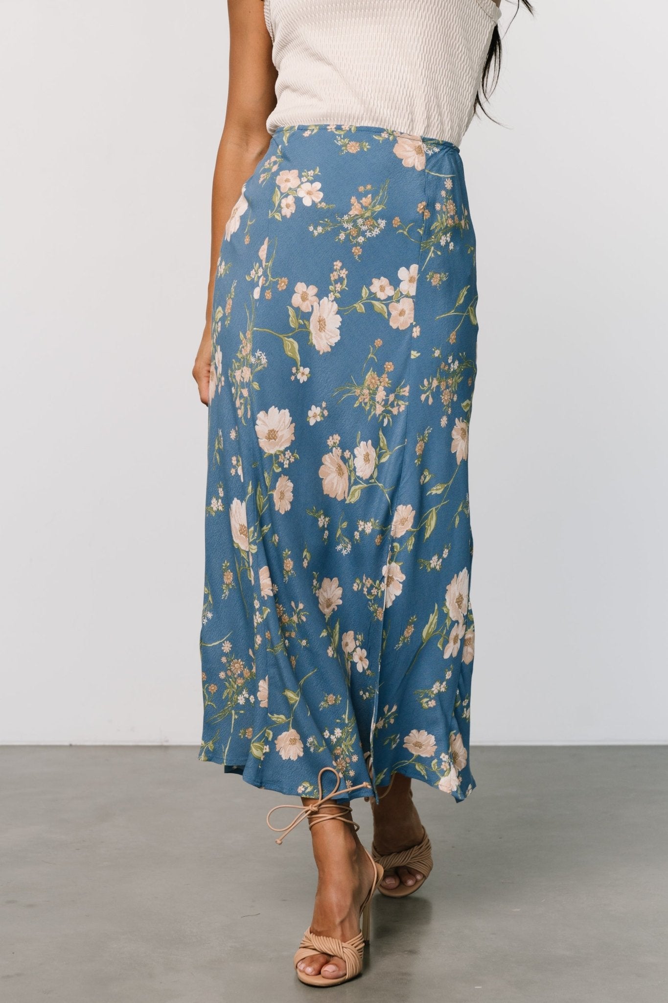 Fairchild Skirt | Dusty Blue Floral - Baltic Born