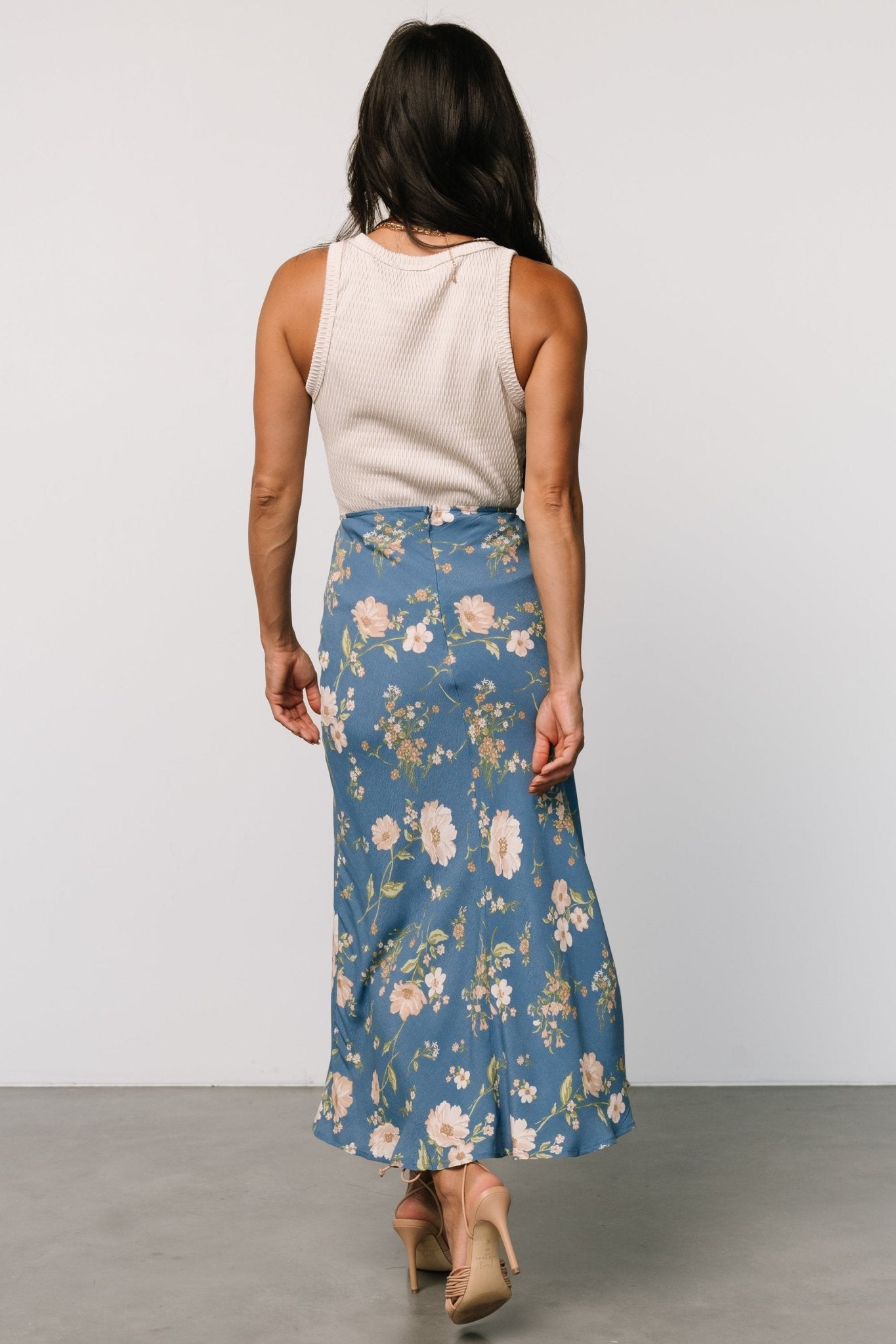 Fairchild Skirt | Dusty Blue Floral - Baltic Born