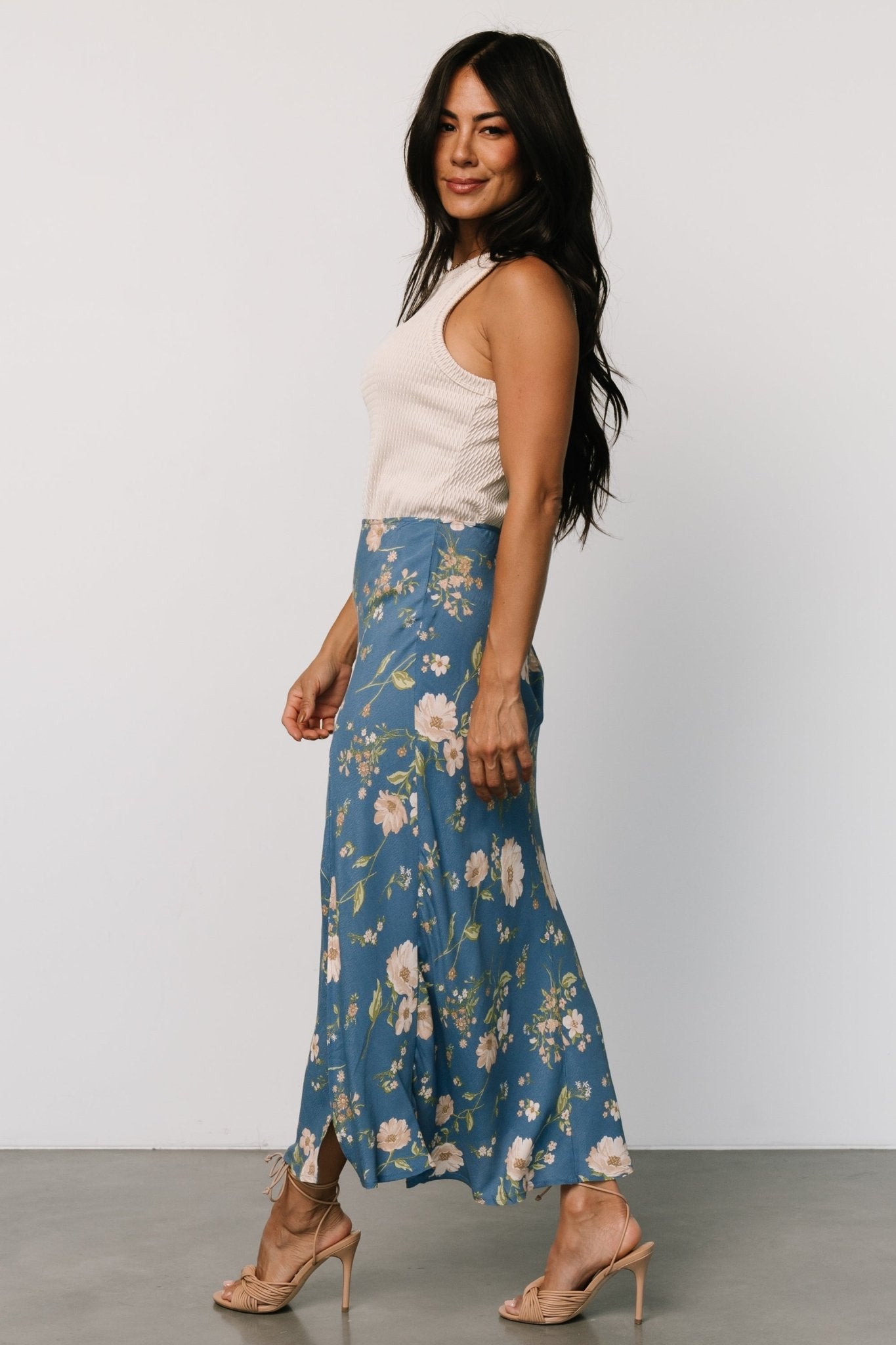 Fairchild Skirt | Dusty Blue Floral - Baltic Born