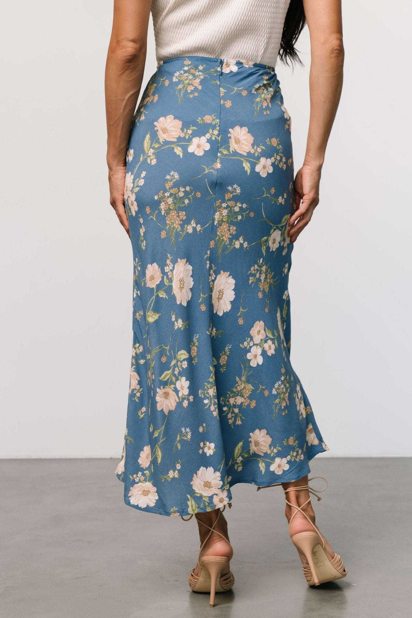 Fairchild Skirt | Dusty Blue Floral - Baltic Born