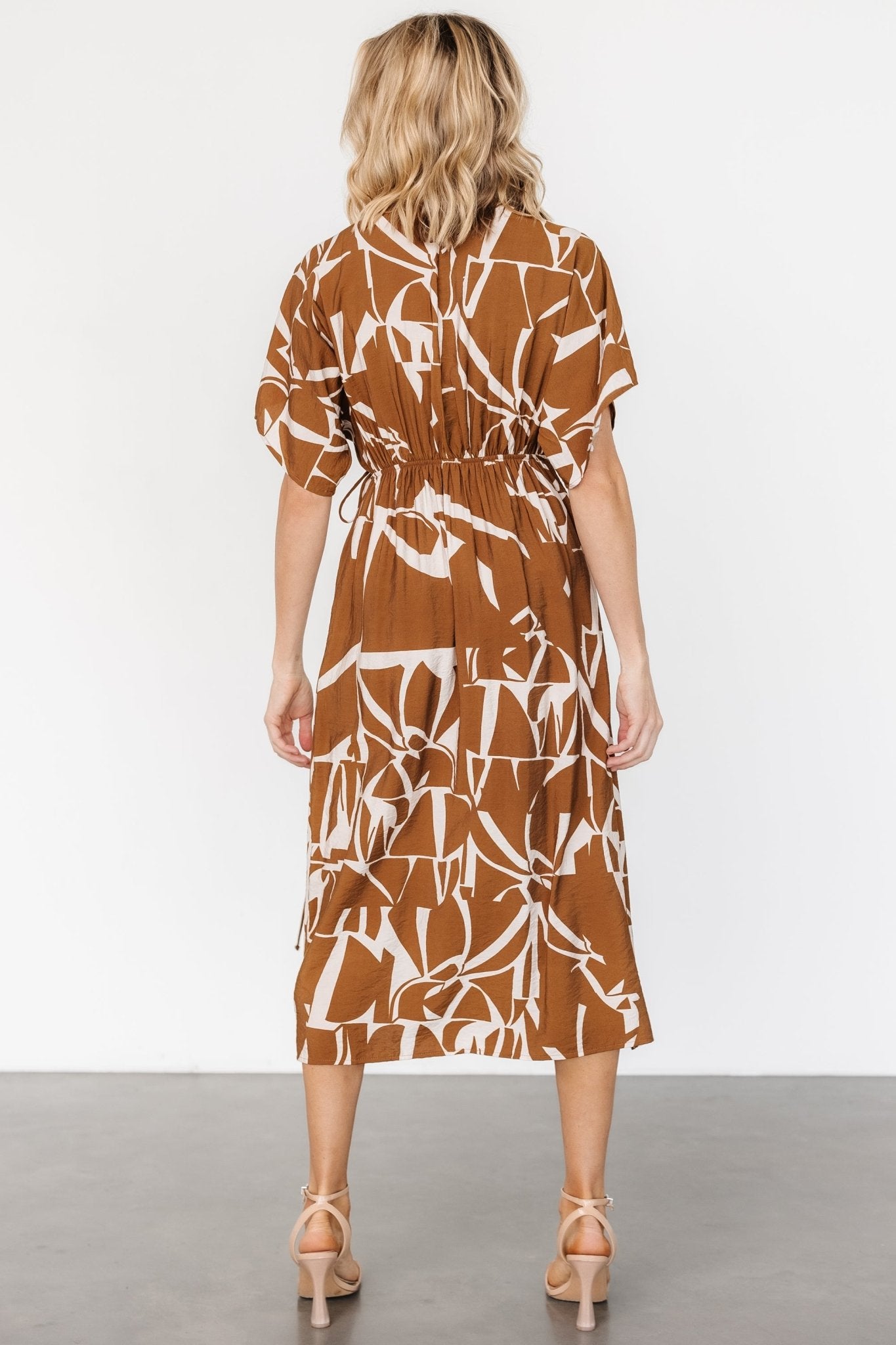 Fantino Faux Wrap Dress | Brown Print - Baltic Born