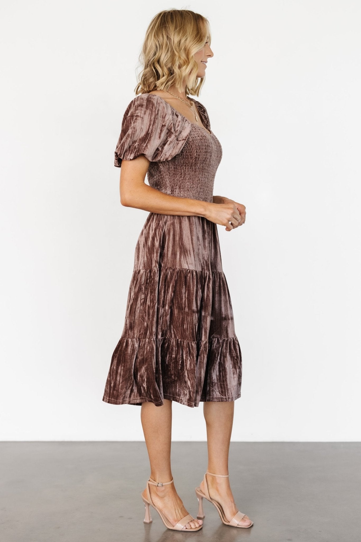 Fay Velvet Midi Dress | Cocoa - Baltic Born