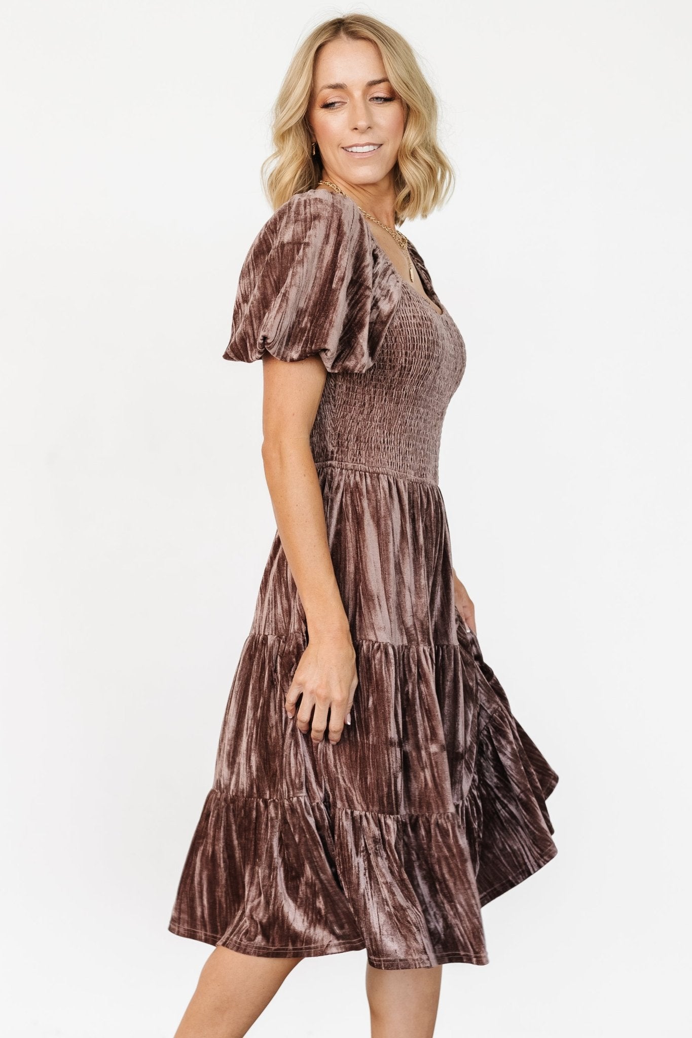 Fay Velvet Midi Dress | Cocoa - Baltic Born