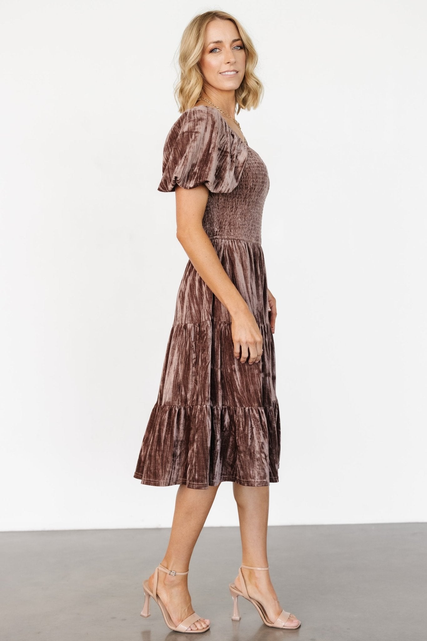 Fay Velvet Midi Dress | Cocoa - Baltic Born