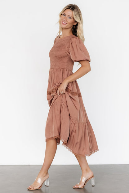 Finley Smocked Midi Dress | Light Copper - Baltic Born