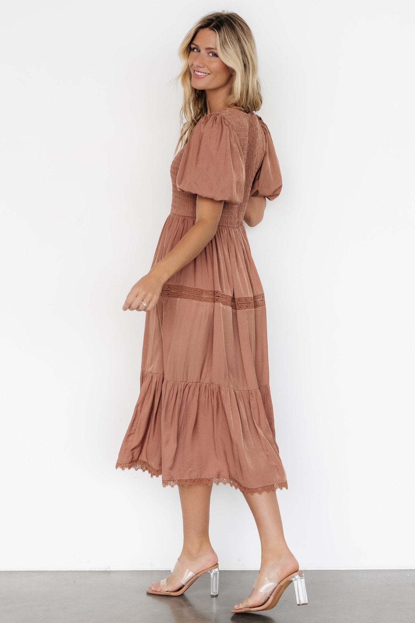 Finley Smocked Midi Dress | Light Copper - Baltic Born