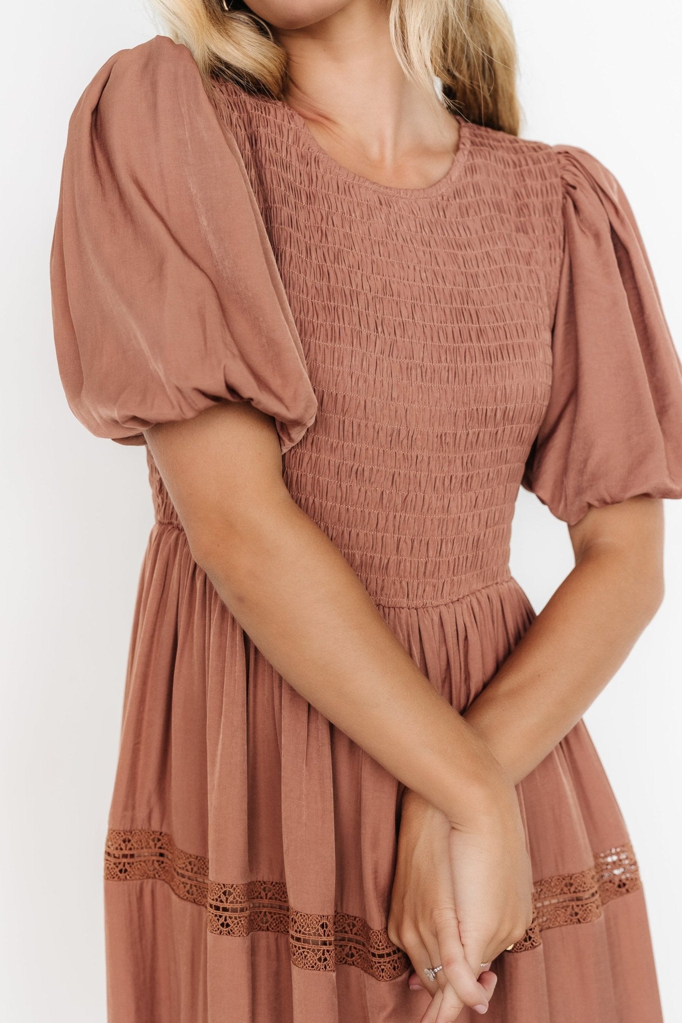 Finley Smocked Midi Dress | Light Copper - Baltic Born