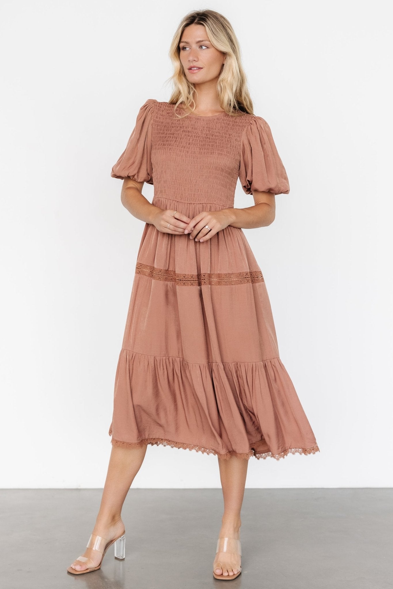 Finley Smocked Midi Dress | Light Copper - Baltic Born