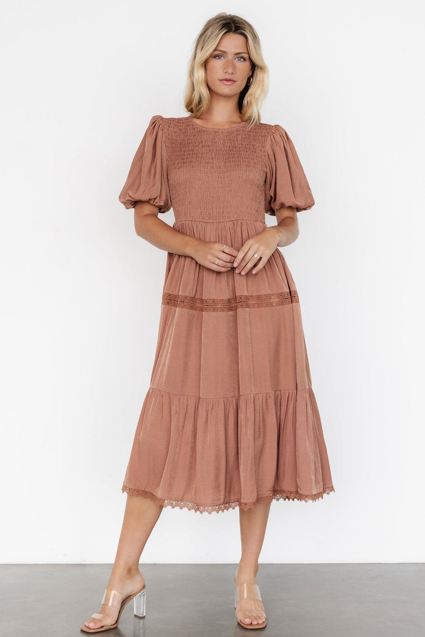 Finley Smocked Midi Dress | Light Copper - Baltic Born