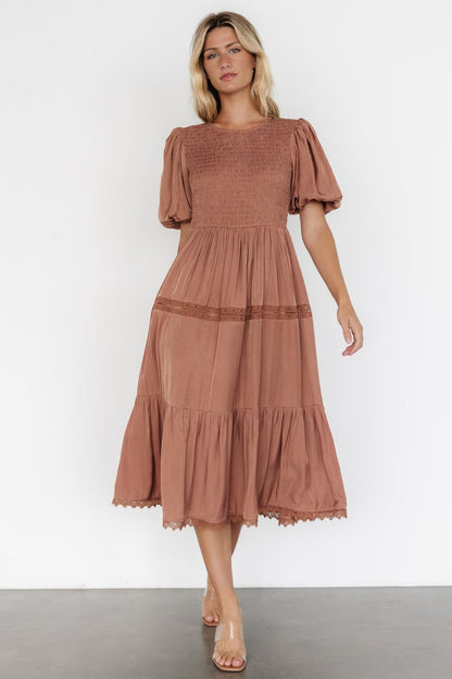 Finley Smocked Midi Dress | Light Copper - Baltic Born