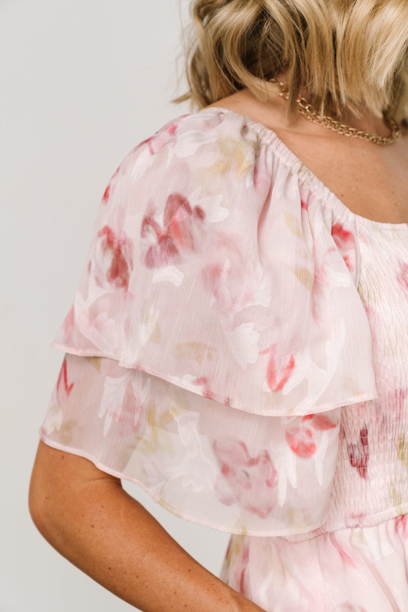 Flora Midi Dress | Blush Print - Baltic Born