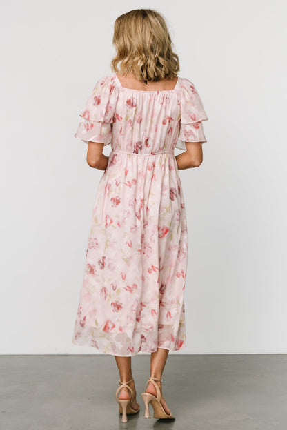 Flora Midi Dress | Blush Print - Baltic Born