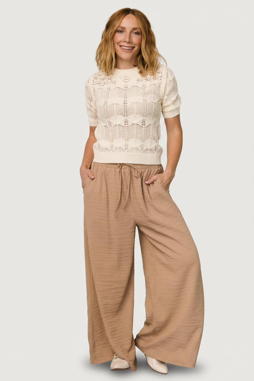 Florence Textured Pants | Beige