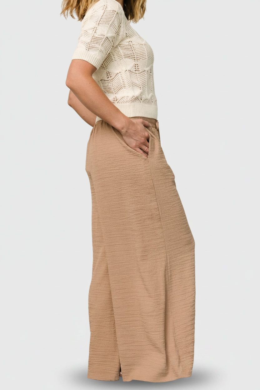 Florence Textured Pants | Beige