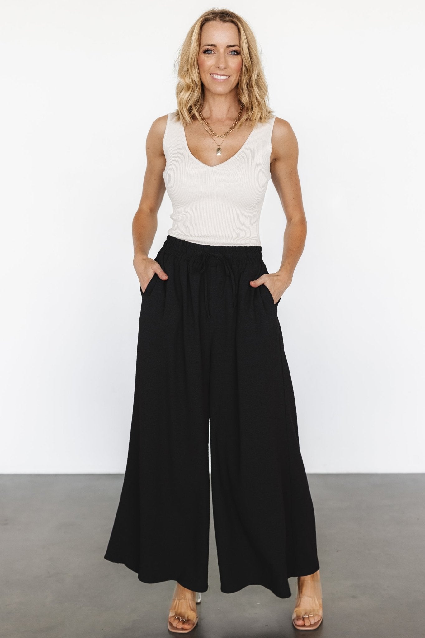 Florence Textured Pants | Black - Baltic Born