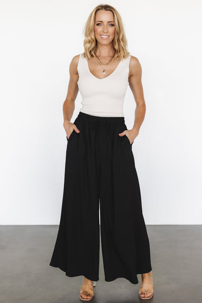 Florence Textured Pants | Black - Baltic Born