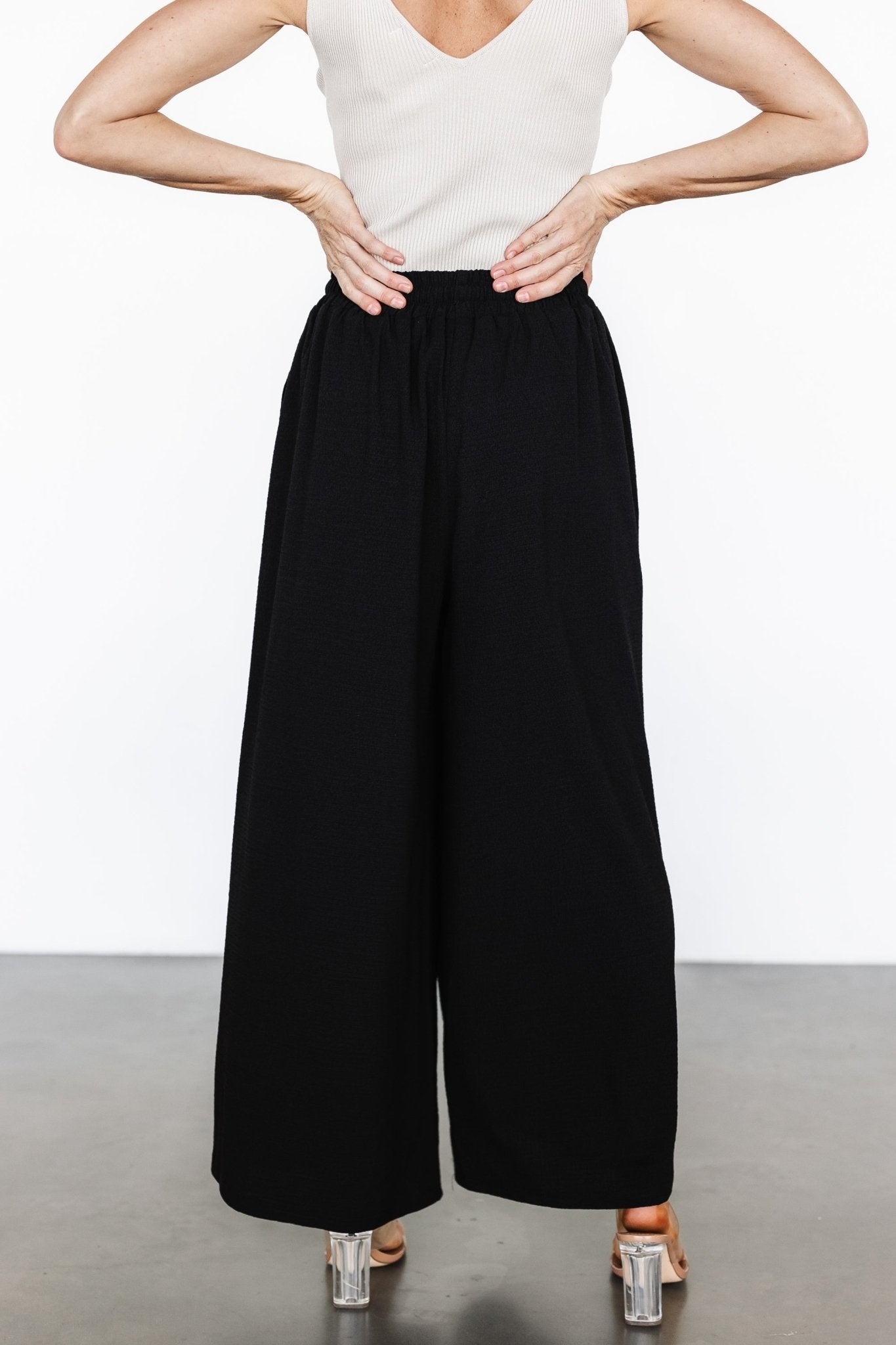 Florence Textured Pants | Black - Baltic Born