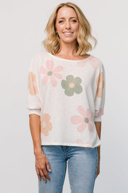 Flower Knit Top | Cream Multi - Baltic Born