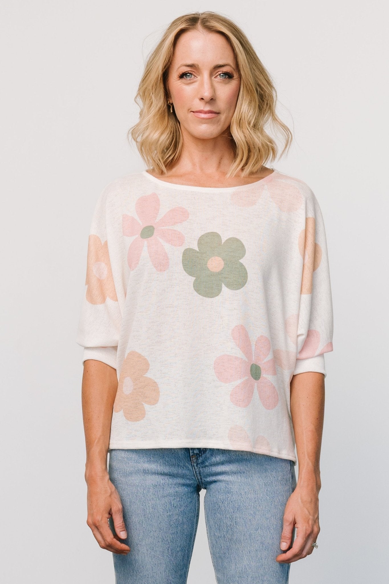 Flower Knit Top | Cream Multi - Baltic Born