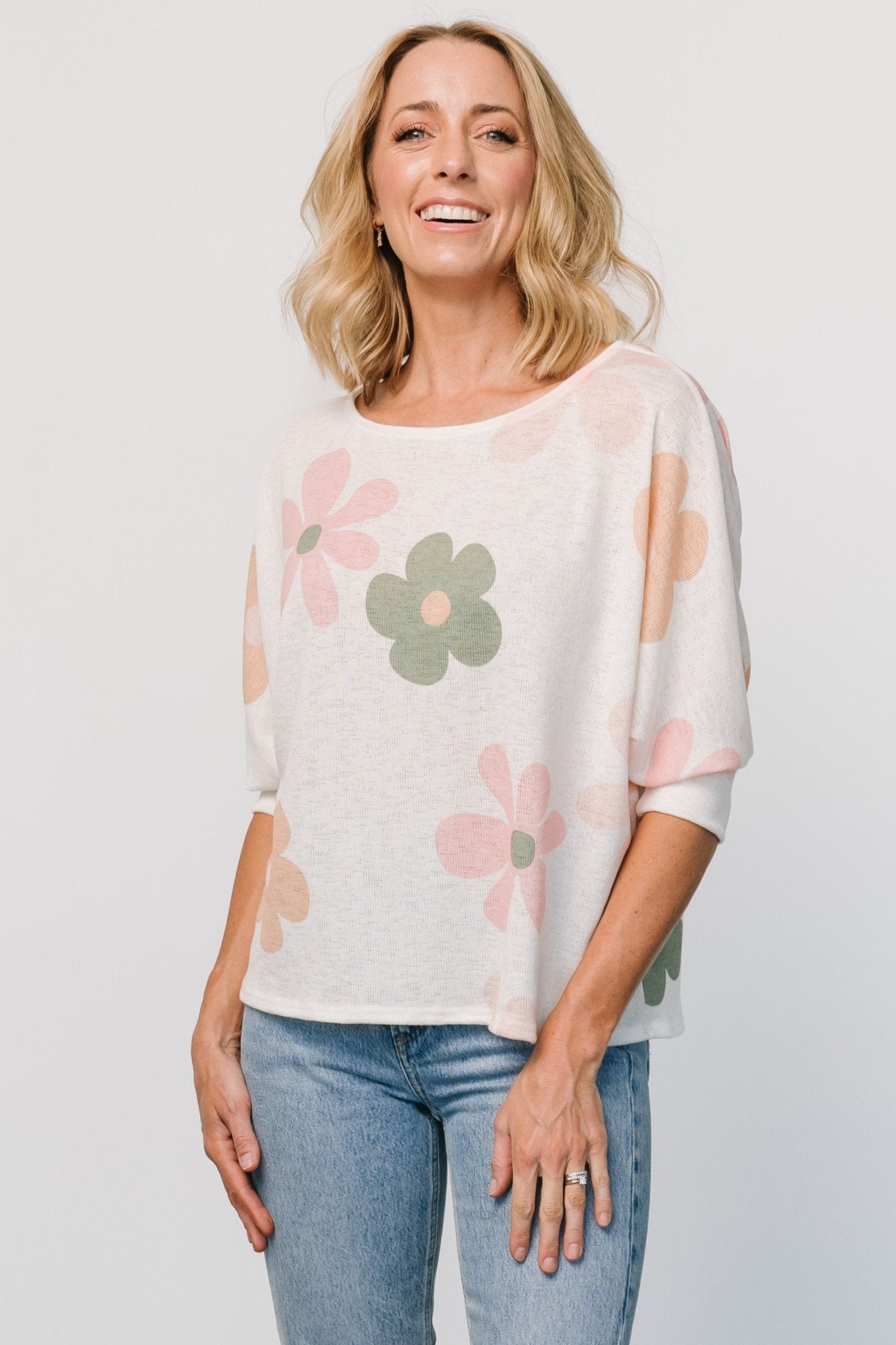 Flower Knit Top | Cream Multi - Baltic Born