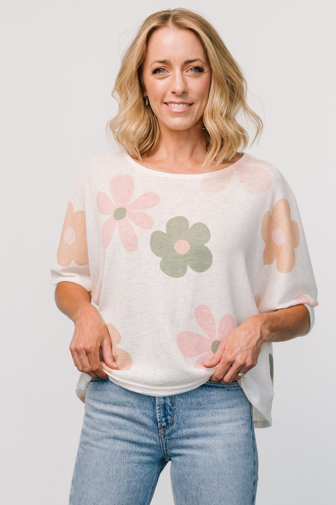 Flower Knit Top | Cream Multi - Baltic Born