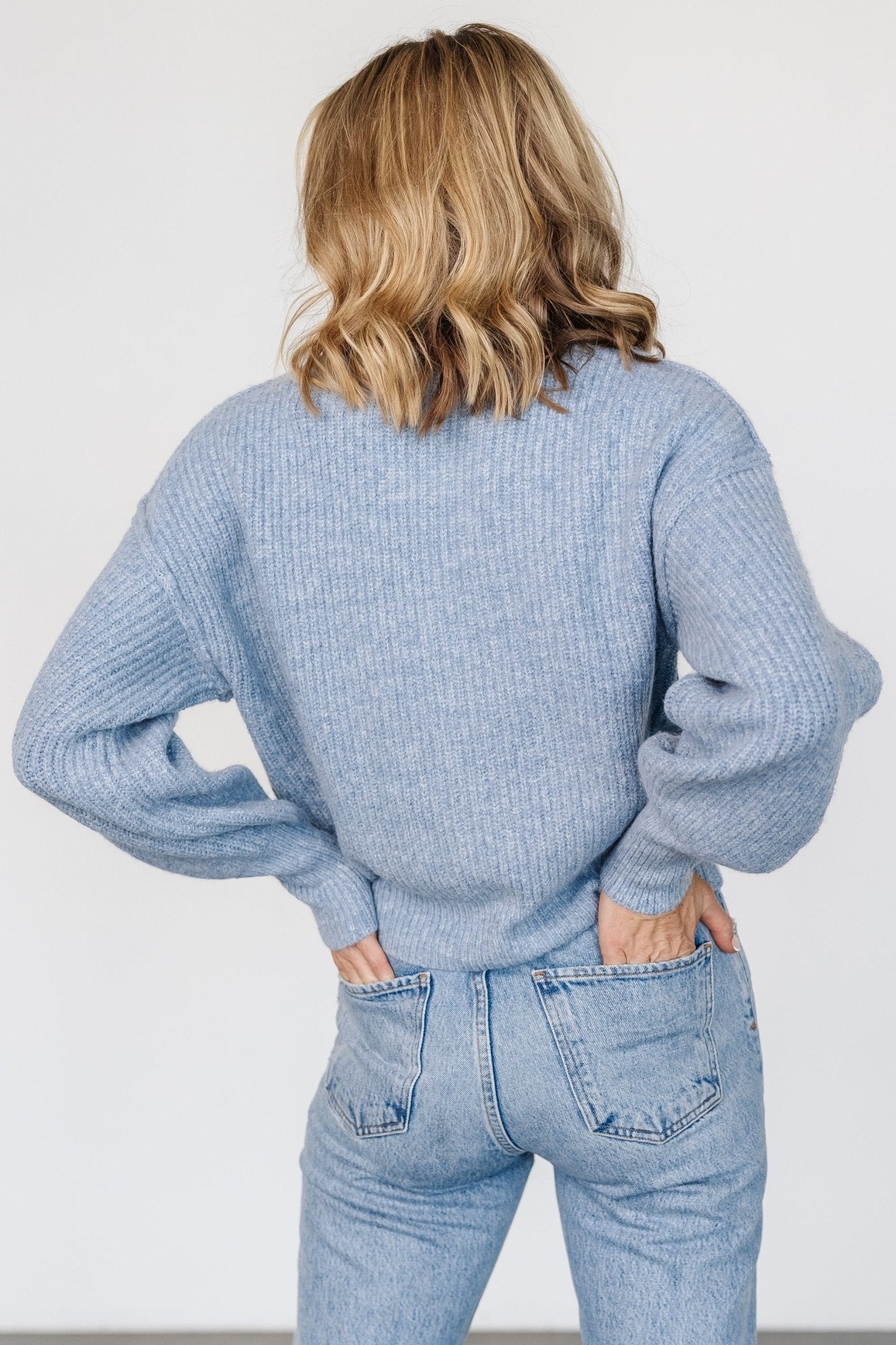 Frannie Knit Turtleneck Sweater | Blue - Baltic Born