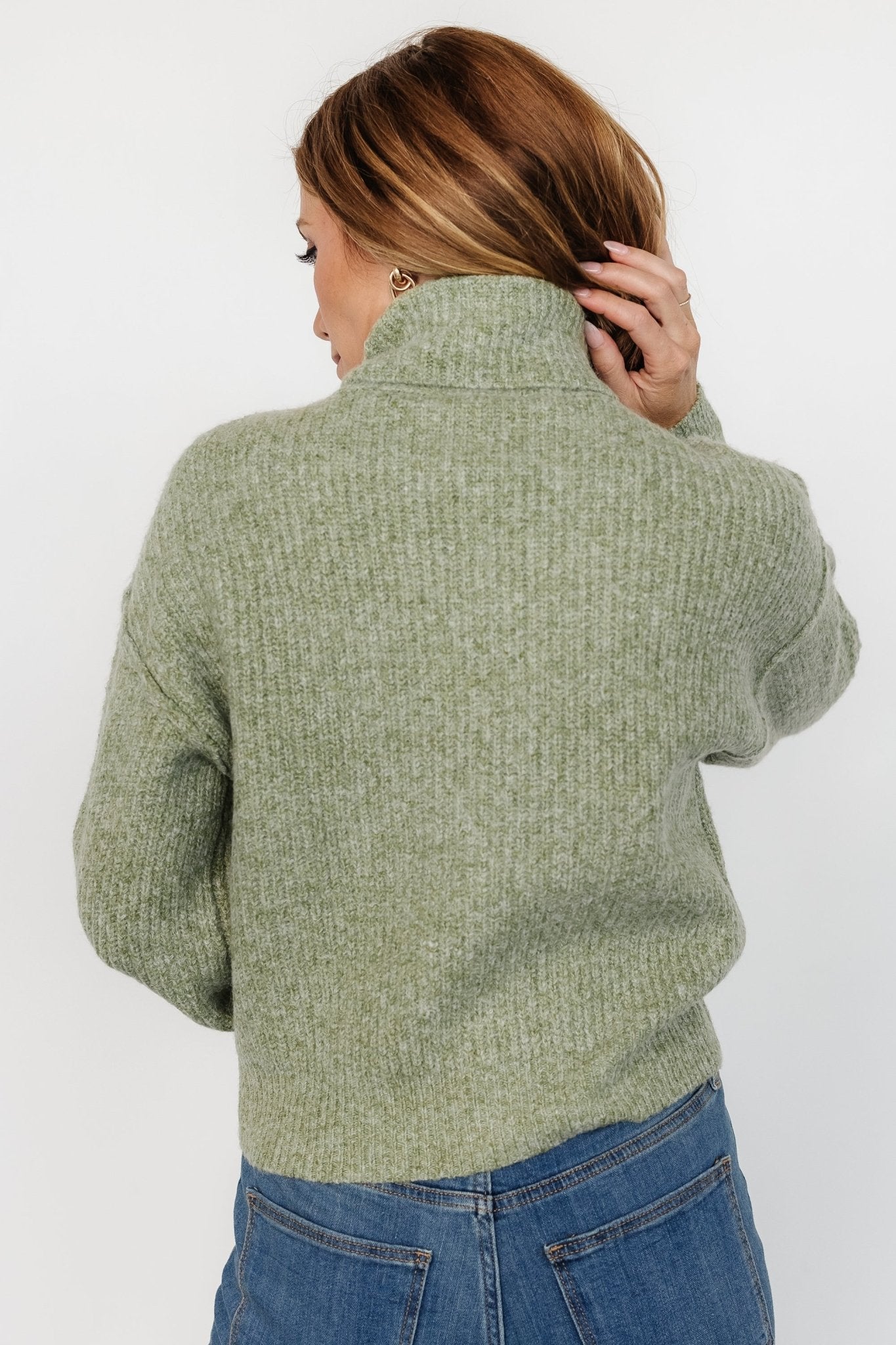 Frannie Knit Turtleneck Sweater | Olive - Baltic Born