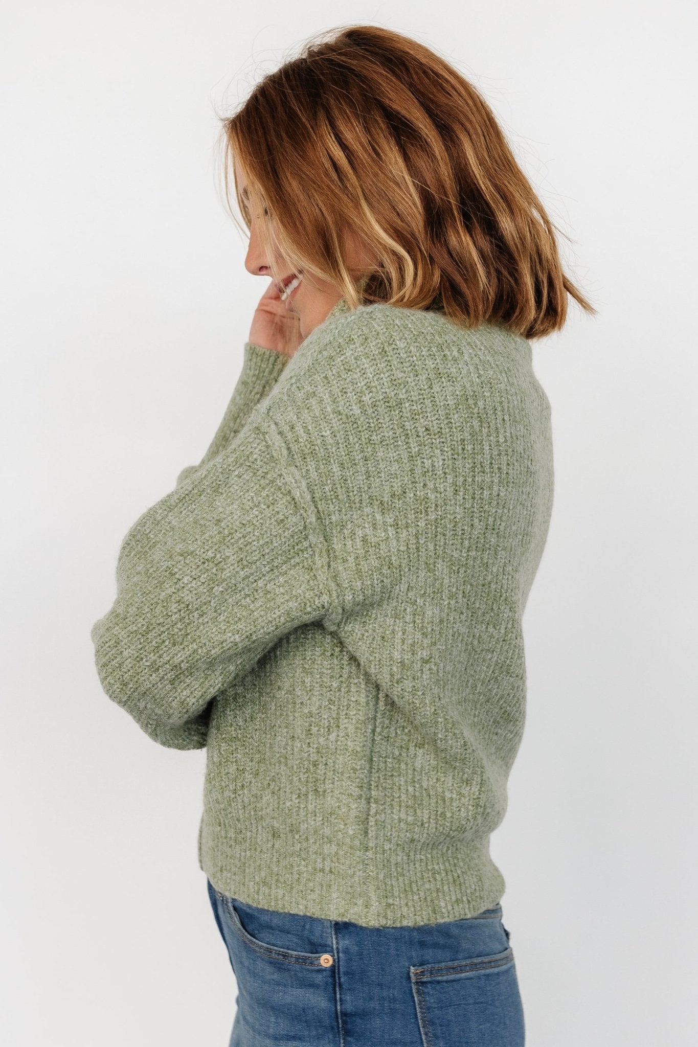 Frannie Knit Turtleneck Sweater | Olive - Baltic Born