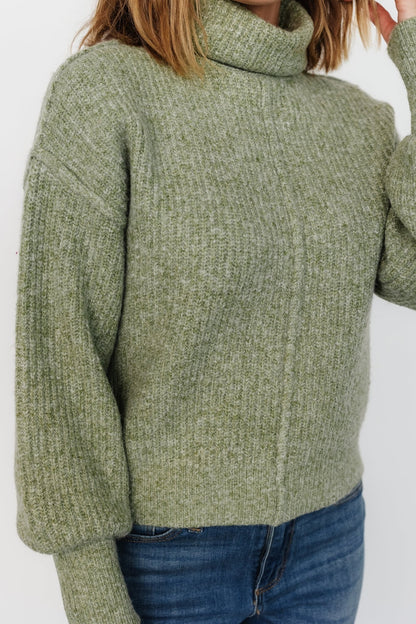 Frannie Knit Turtleneck Sweater | Olive - Baltic Born