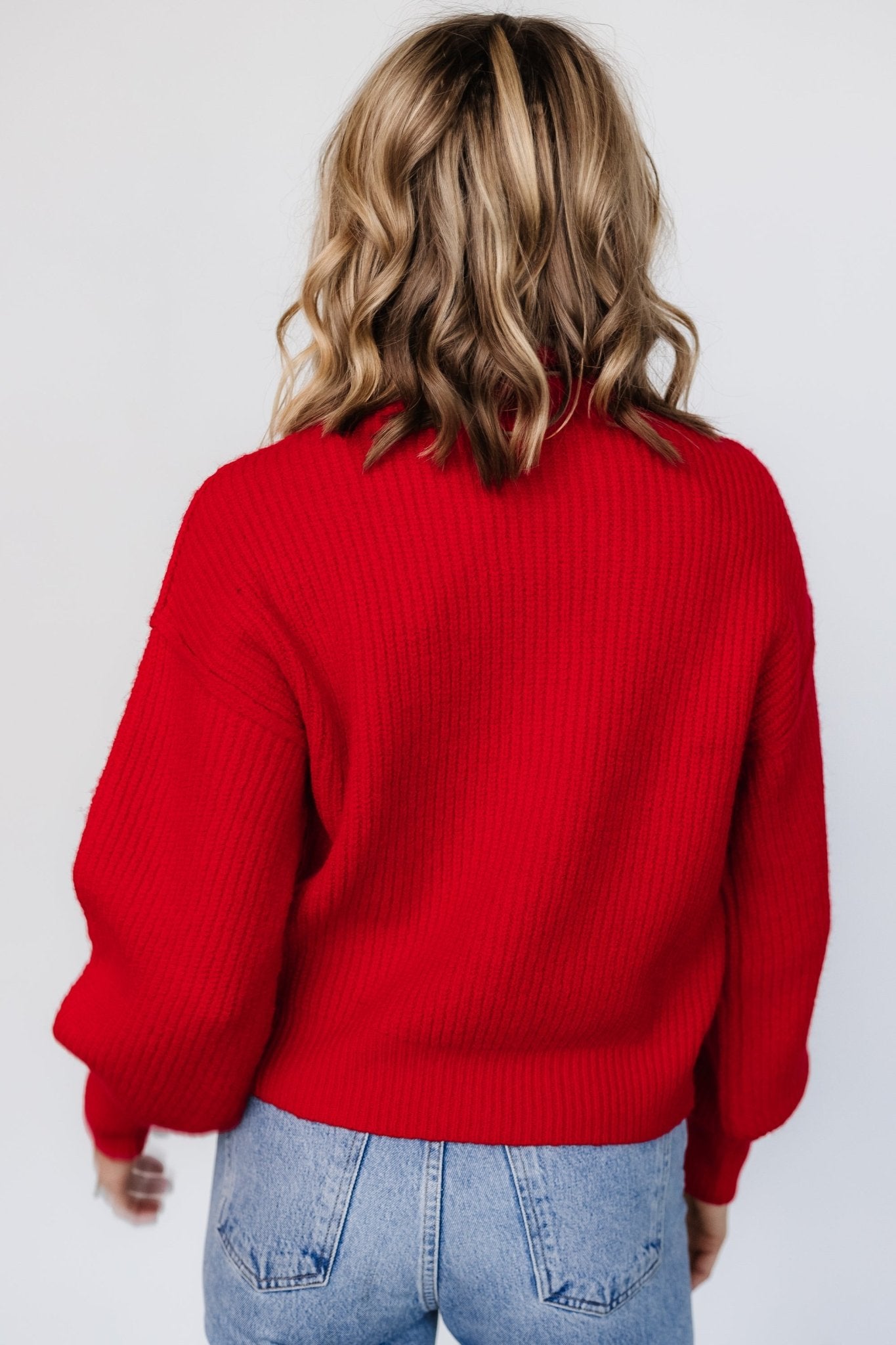 Frannie Knit Turtleneck Sweater | Red - Baltic Born